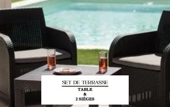 JARDI - SET DE TERRASSE - TABLE & 2 SIEGES en vente privée chez HOMME PRIVÉ